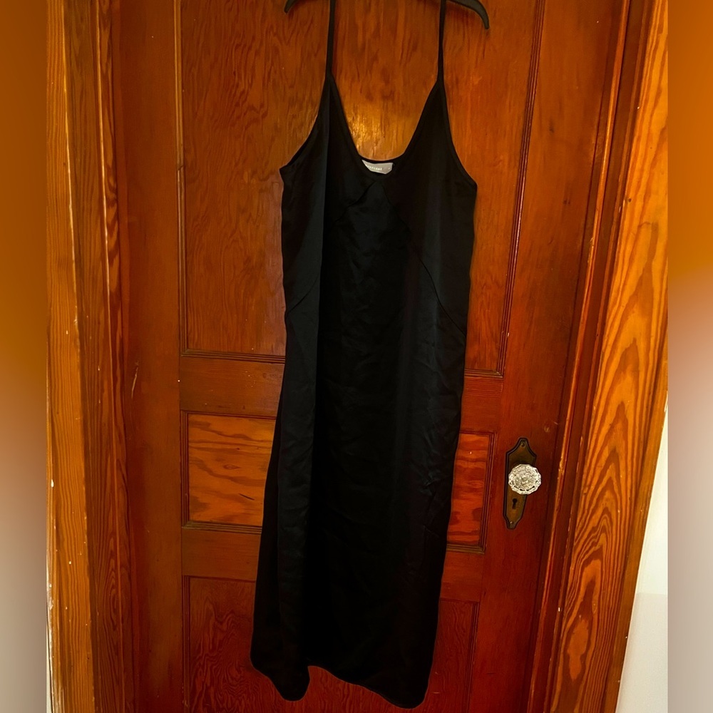 Everlane Black Midi Slip Dress Szie 4